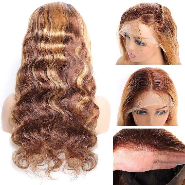 P4 27 13x4 Lace Front Wig Human Hair Body Wave Density - PULSE MART