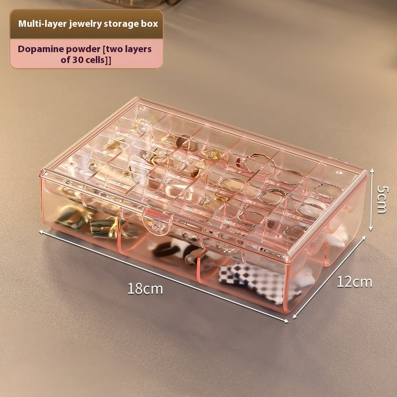 Ornament Dustproof Storage Box Anti-oxidation Ear Stud Necklace Jewelry Box - PULSE MART