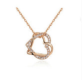 Yiwu Fashion Jewelry Factory Jewelry Customized Double Diamond Heart Necklace Earring Set - PULSE MART