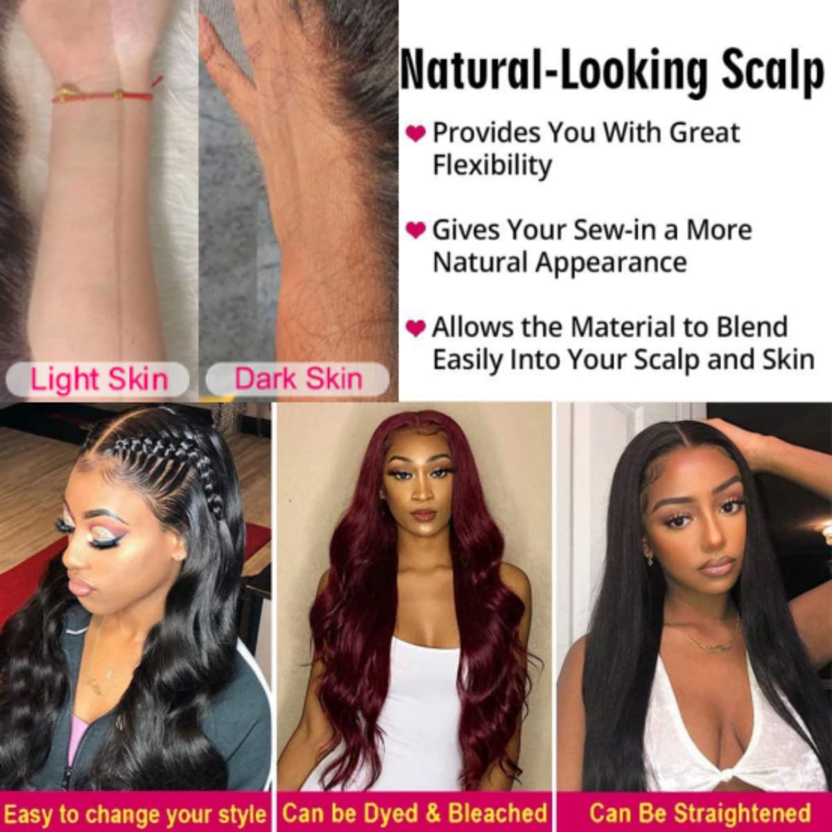 4x6 Lace Closure Wig Human Hair Natural Color Three-Dimensional Body Wave Density - PULSE MART