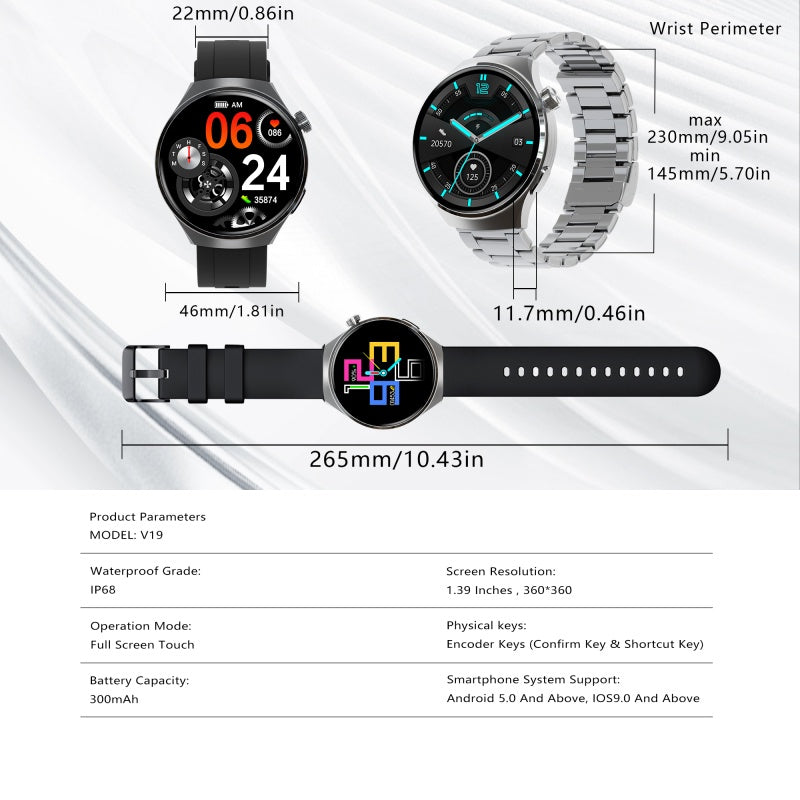 SENBONO V19 Business Men Smart Watch Answer Call Heart Rate Water Proof Sports Fitness Smartwatch Men - PULSE MART