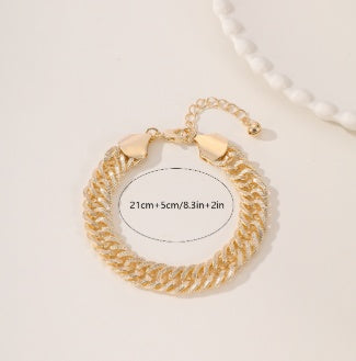 An Elegant And High-end Middle Eastern Ramadan Style Metal Engraved Double Woven Dense Chain For Women&