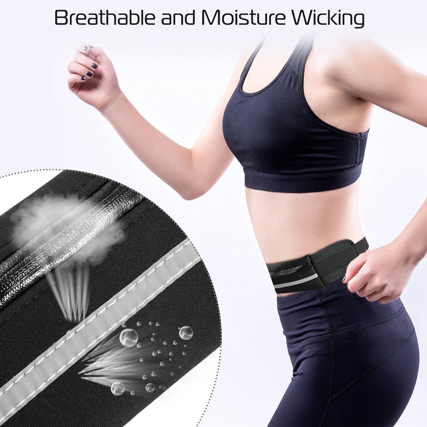 1Pc Sports Waist Bag Running Belt Pack Waterproof Adjustable Waist Pouch - PULSE MART