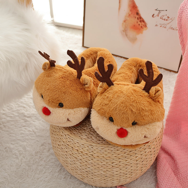 Winter Warm Student Dormitory Plush Cotton Slippers