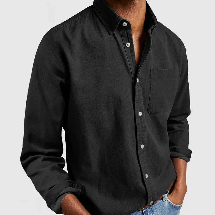 Men's Shirt New Long Sleeve Lapel - PULSE MART
