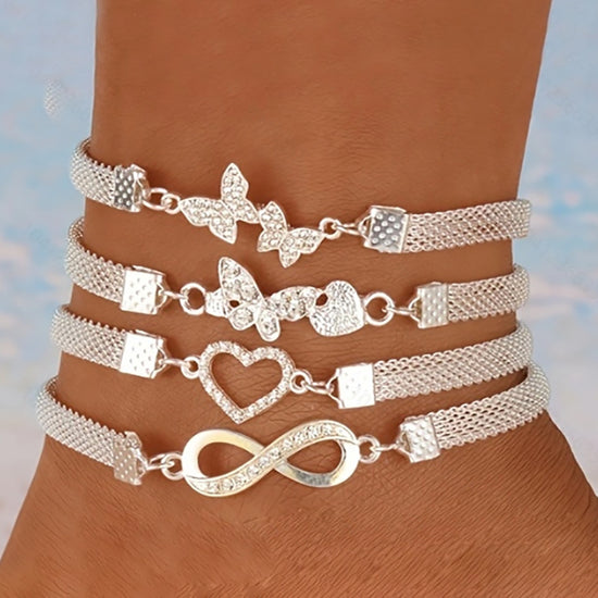Infinite Diamond 8-word Anklet Creative Retro Alloy Anklet - PULSE MART