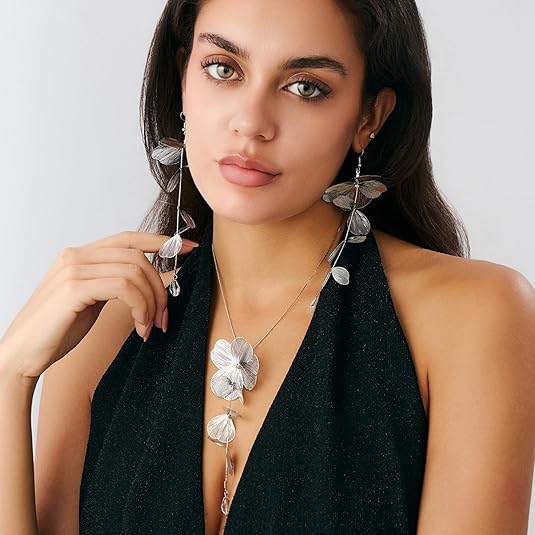 Gold Leaf Choker Necklace For Women,Trendy Boho Black Ginkgo Leaves Long Tassel Necklace, Aesthetic Beachy Party Jewelry Accessories Gifts - PULSE MART