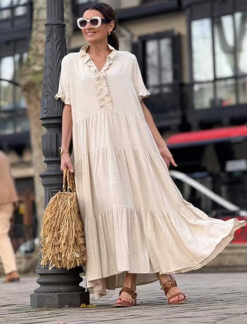 Plus Size Women's Fashion Casual Polo Collar Dress - PULSE MART