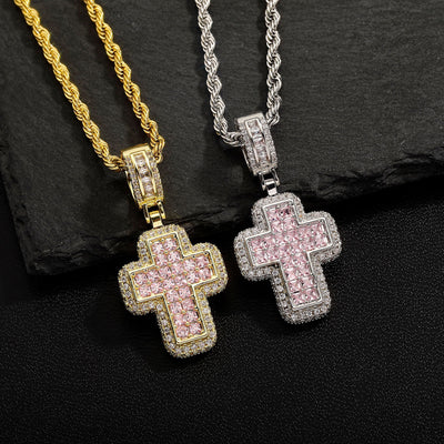 Fashion T Square Zircon Cross Necklace Light Luxury - PULSE MART