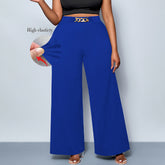 Summer Plus Size Metal Buckle Trousers For Women - PULSE MART