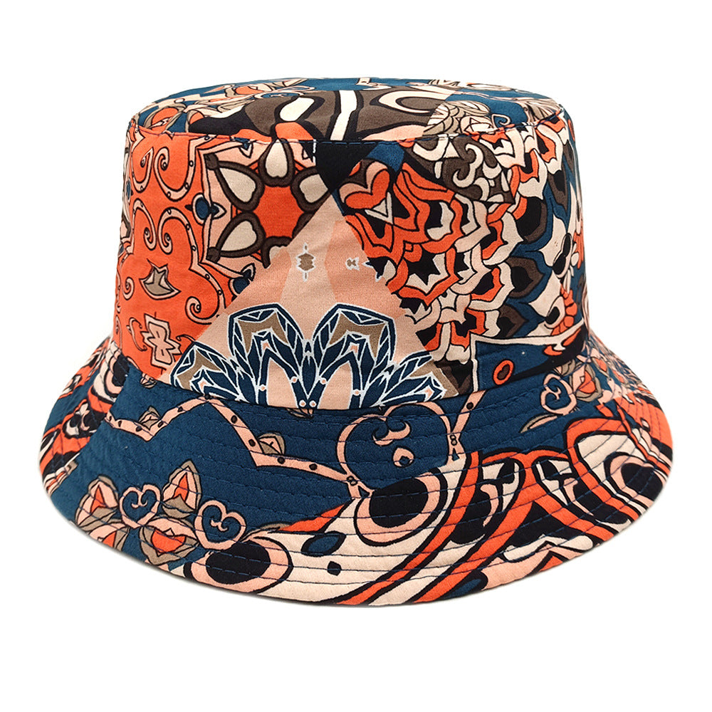 Geometric Bucket Hat Color Matching Printing Double-sided Wear Bucket Hat - PULSE MART