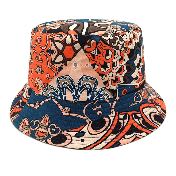Geometric Bucket Hat Color Matching Printing Double-sided Wear Bucket Hat - PULSE MART