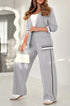 2 Pcs Set Women Suit Coat Pants Suit Lapel Long Sleeves Lady Jacket Wide Leg High Waist Trousers Female Commuting Office Outfit - PULSE MART