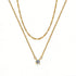 Dainty Diamond Solitaire Pendant Necklaces For Women, 14K Gold Plated Single Round Cubic Zirconia Square Simulated Diamond Choker Necklace Jewelry Gifts - PULSE MART
