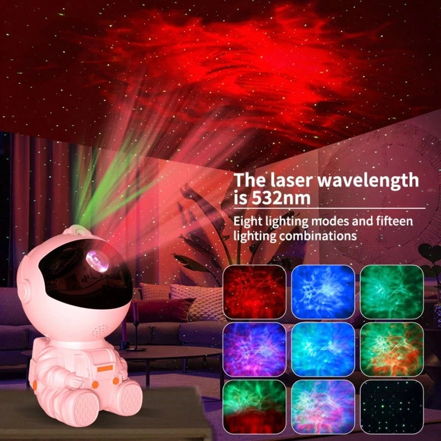 1,2pcs PieceAstronaut Starry Galaxy Projector  ,Dimmable, Color-Changing Function, Desktop Decoration, Infrared Sensor, Game Room Home Theater,Ceiling Decoration