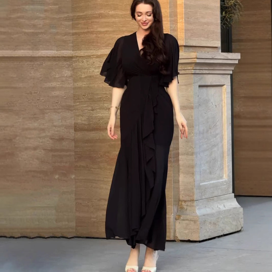 Elegant Sexy Temperament Short Sleeve Waist-controlled Comfortable Dress - PULSE MART