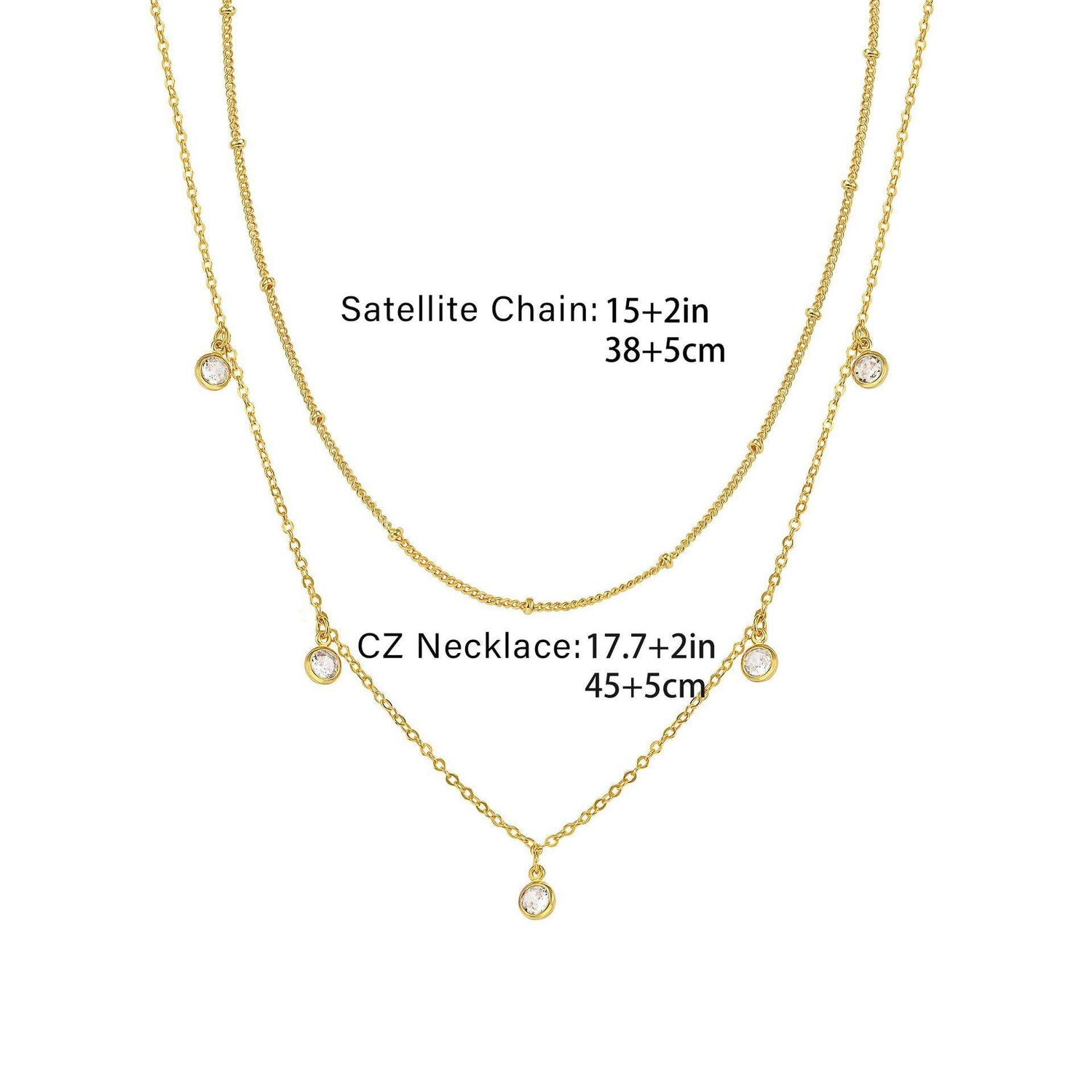 Waterdrop Chain Necklace,COLORFUL BLING Dainty Necklace Sideways Pendant Necklace For Women Gold Jewelry - PULSE MART