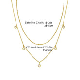 Waterdrop Chain Necklace,COLORFUL BLING Dainty Necklace Sideways Pendant Necklace For Women Gold Jewelry - PULSE MART