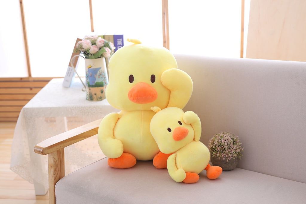 Little yellow duck figurine dancing expression small yellow duck plush toy