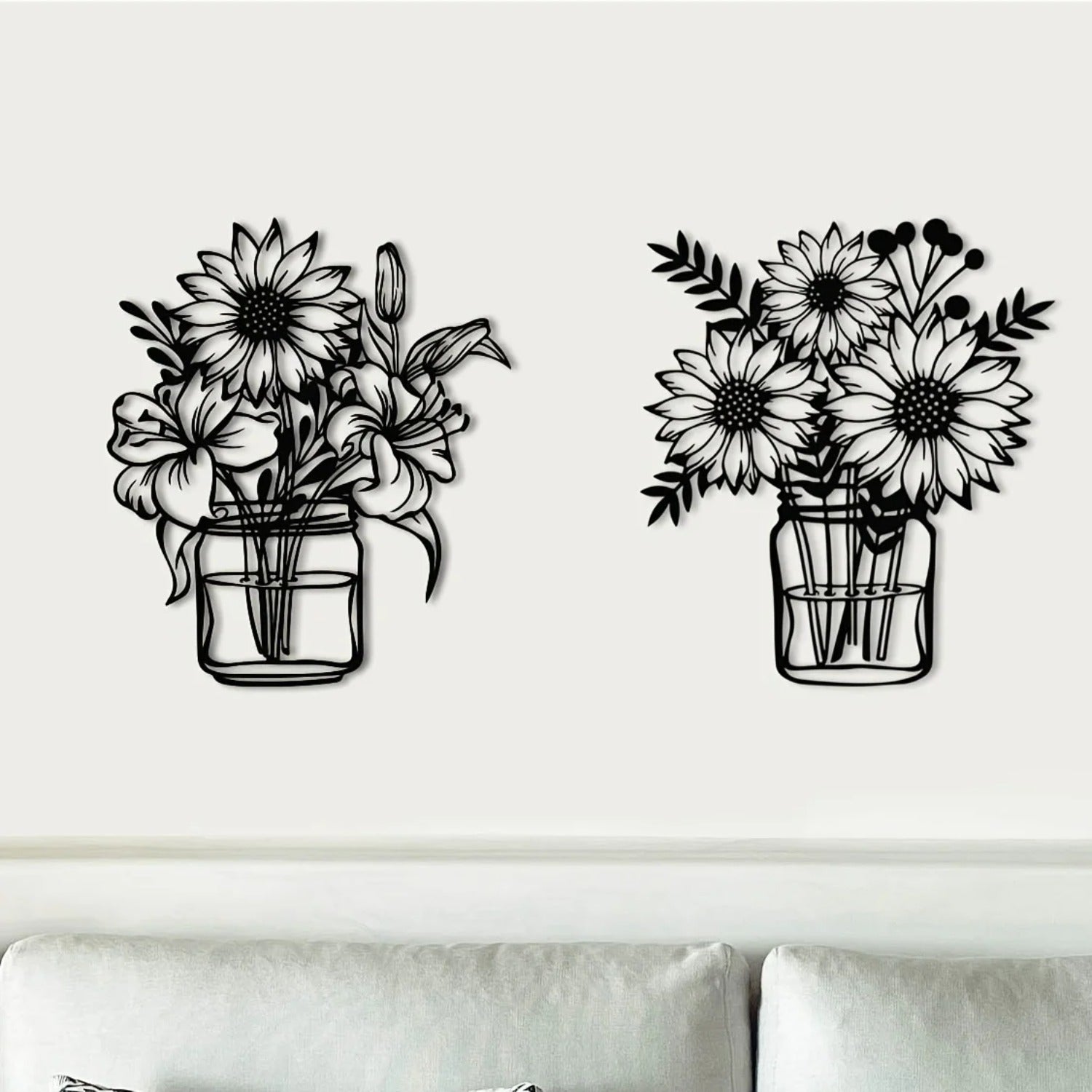 Vintage Sunflower Metal Wall Art - Handcrafted Iron Wall Sculpture - PULSE MART