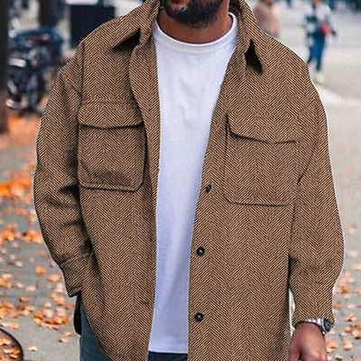 Coat Men Polo Collar Top Men Fashion Work Clothes - PULSE MART