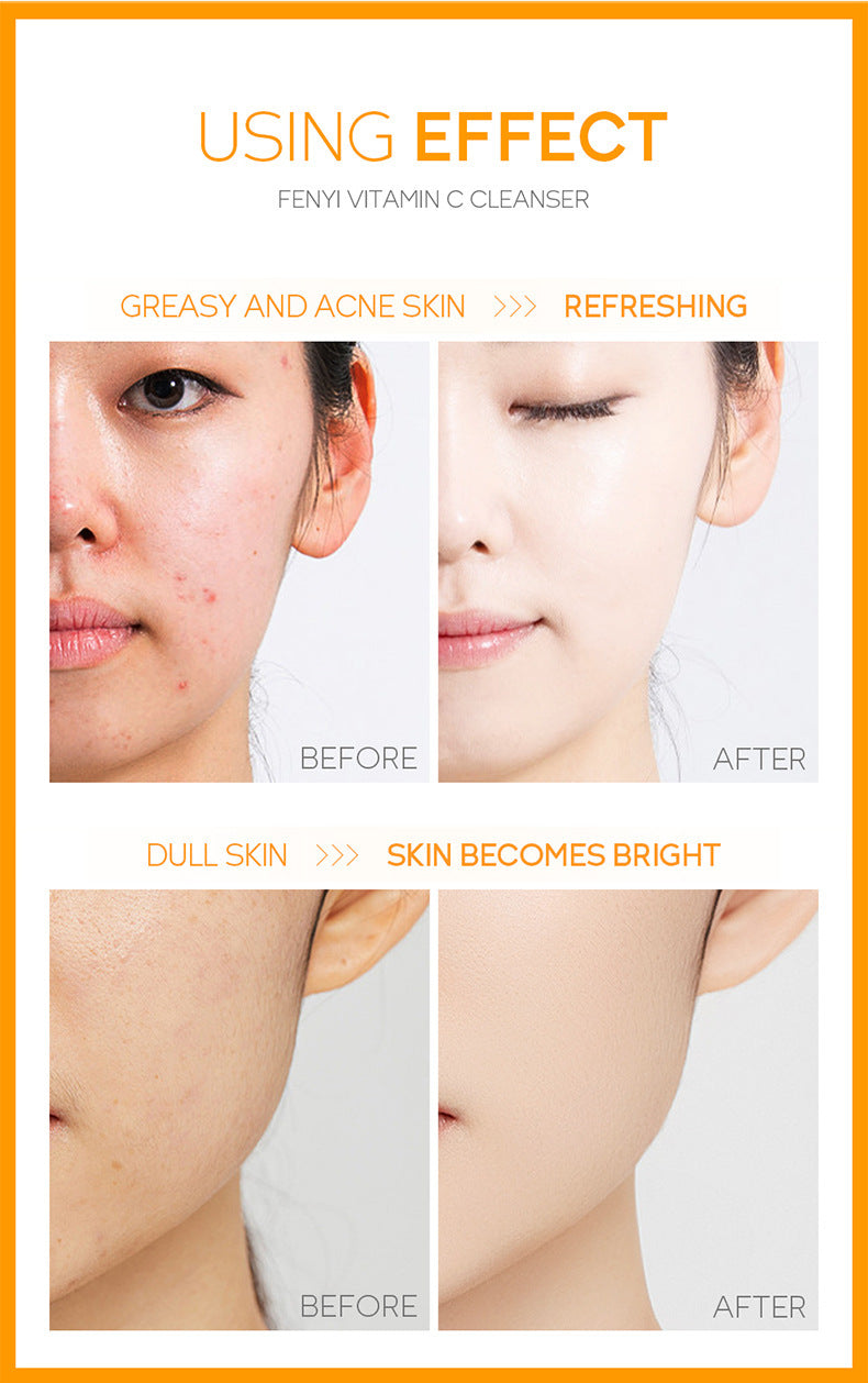 Vitamin C Facial Cleanser 50g Pore Cleansing Moisturizing Facial Cleanser - PULSE MART