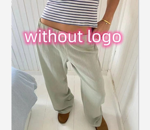 Fashion Y2K Striped Straight Trousers Summer Elastic High Waist Wide Leg Pants For Women - PULSE MART