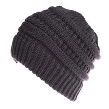 Mixed Color Knitted Wool Hat Ladies Non-labeled Ponytail Hat - PULSE MART
