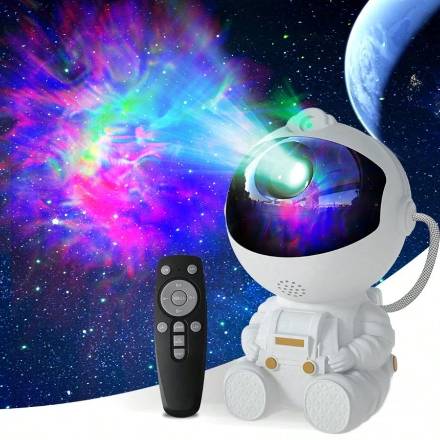 1,2pcs PieceAstronaut Starry Galaxy Projector  ,Dimmable, Color-Changing Function, Desktop Decoration, Infrared Sensor, Game Room Home Theater,Ceiling Decoration