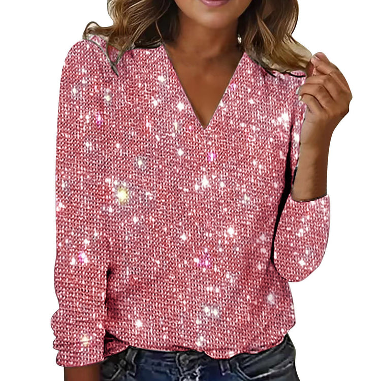 Digital Printed Round Neck Long Sleeved T-shirt For Women - PULSE MART