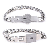Fashion Jewelry Titanium Steel Couple Love Lock, Bracelet, Key Set, Necklace - PULSE MART