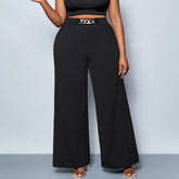 Summer Plus Size Metal Buckle Trousers For Women - PULSE MART