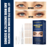 West&Month Double Eyelid Tape - Invisible, No-Glue, Natural Mesh Adhesive, Activates With Water, Beautiful Eyes, Olive Shaped Lace - PULSE MART