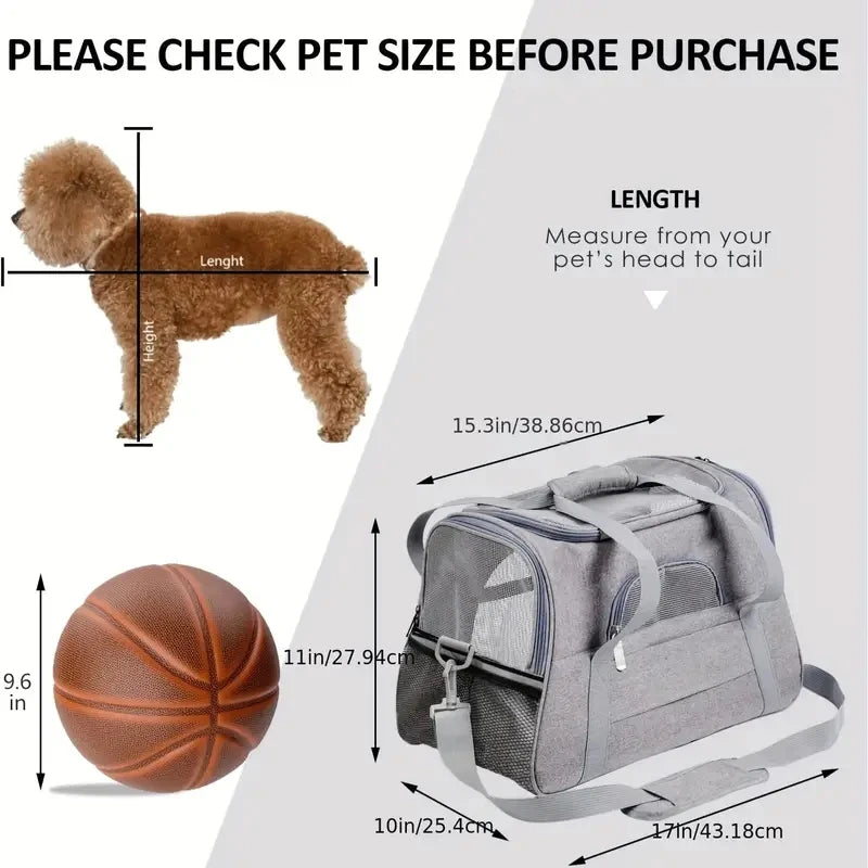 Large Cat & Dog Carrier – Soft-Sided Travel Pet Carrier for Medium & Large Cats & Puppies
