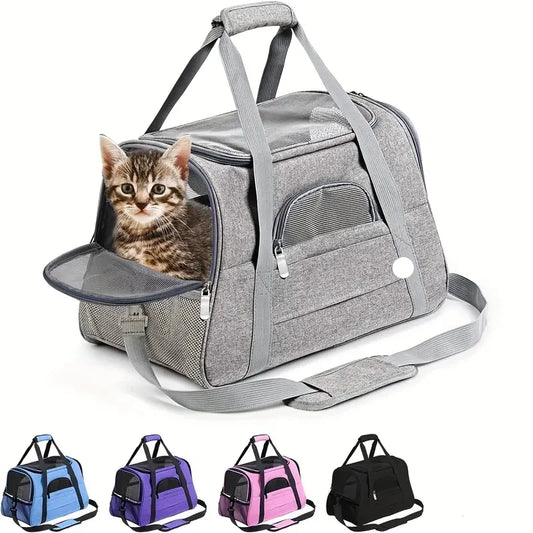 Large Cat & Dog Carrier – Soft-Sided Travel Pet Carrier for Medium & Large Cats & Puppies