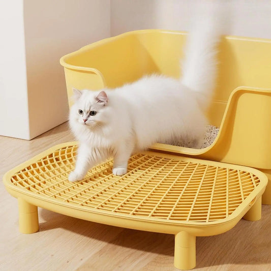 Cat Litter Ramp – Plastic Litter Box Step with Anti-Tracking Footboard for Cats & Kittens
