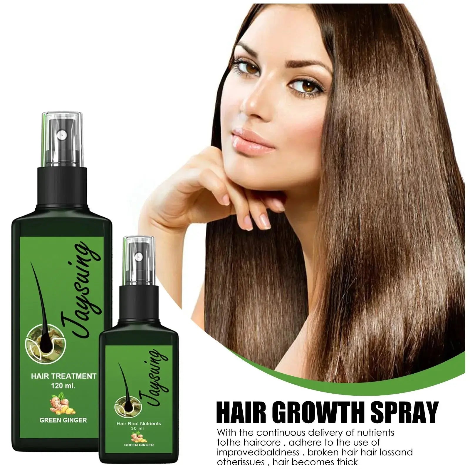 Ginger Hair Growth Spray - Scalp Massage Treatment for Nourished Roots, Fast Growth, and Anti-Hair Loss - PULSE MART