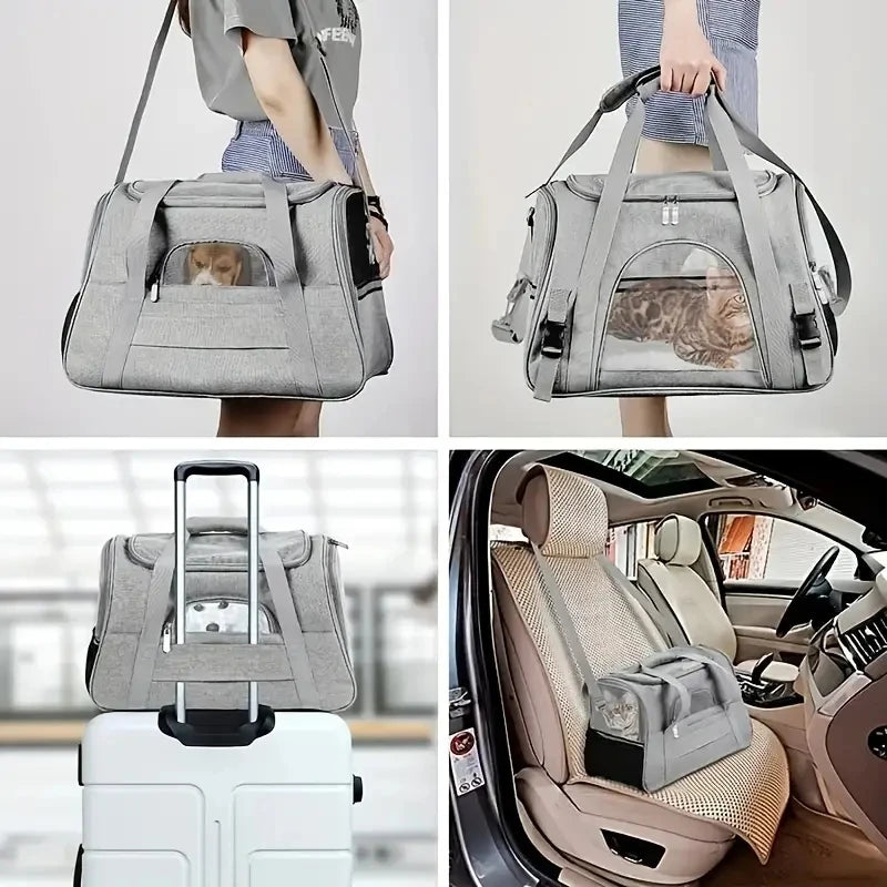 Large Cat & Dog Carrier – Soft-Sided Travel Pet Carrier for Medium & Large Cats & Puppies