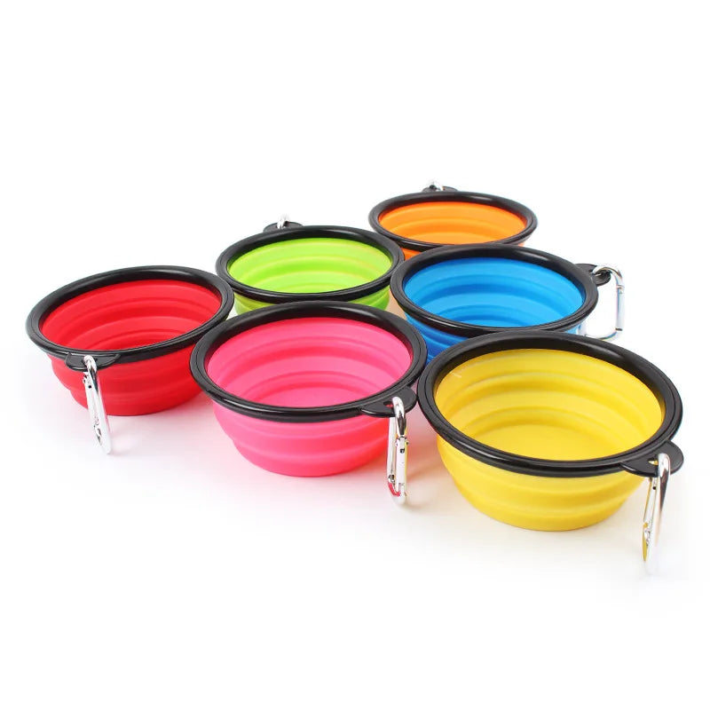 Folding Portable Dog Bowl - Lightweight Silicone Travel Feeder
