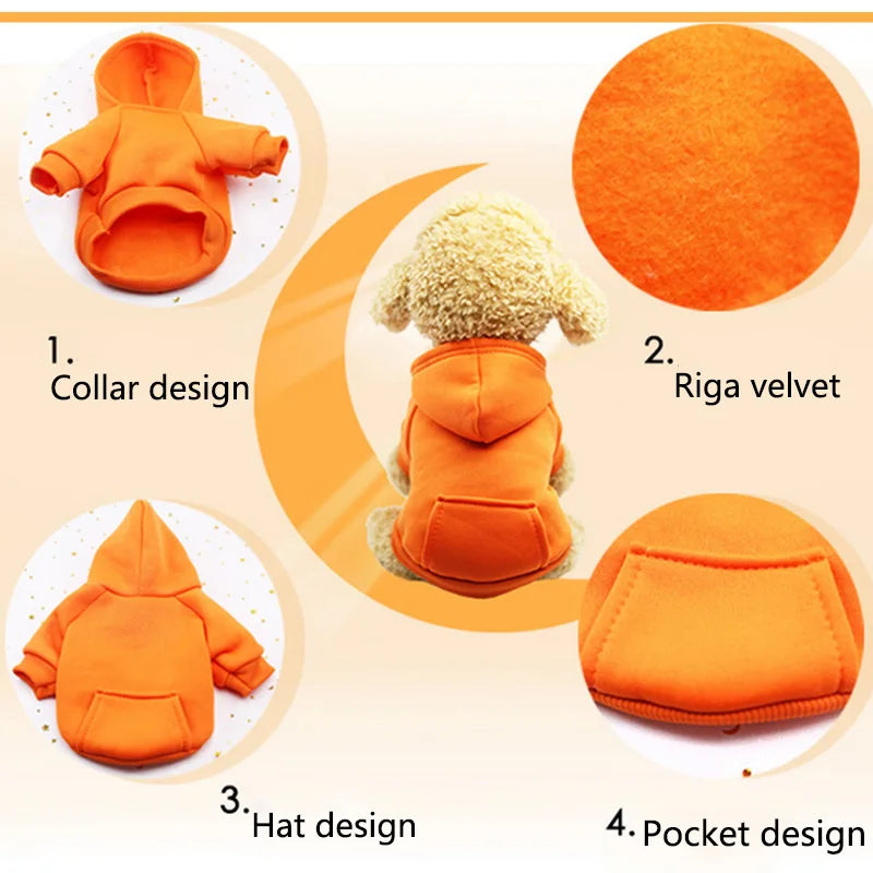 Cozy Fleece Dog Hoodie - Warm Winter Coat for Small & Large Breeds