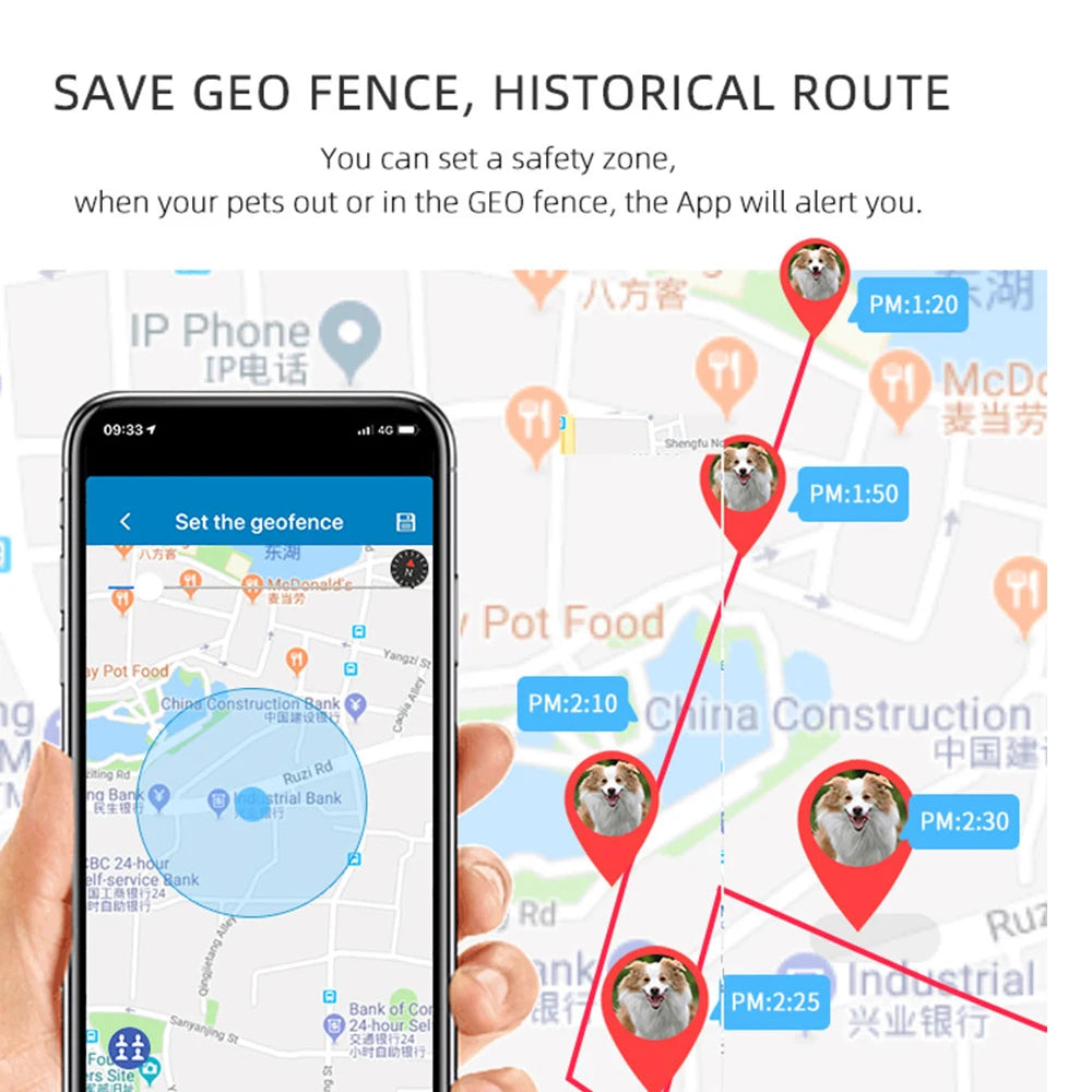 TK909 2G GSM GPS Pet Tracker – Waterproof IP67 Dog & Cat GPS Locator with Free App