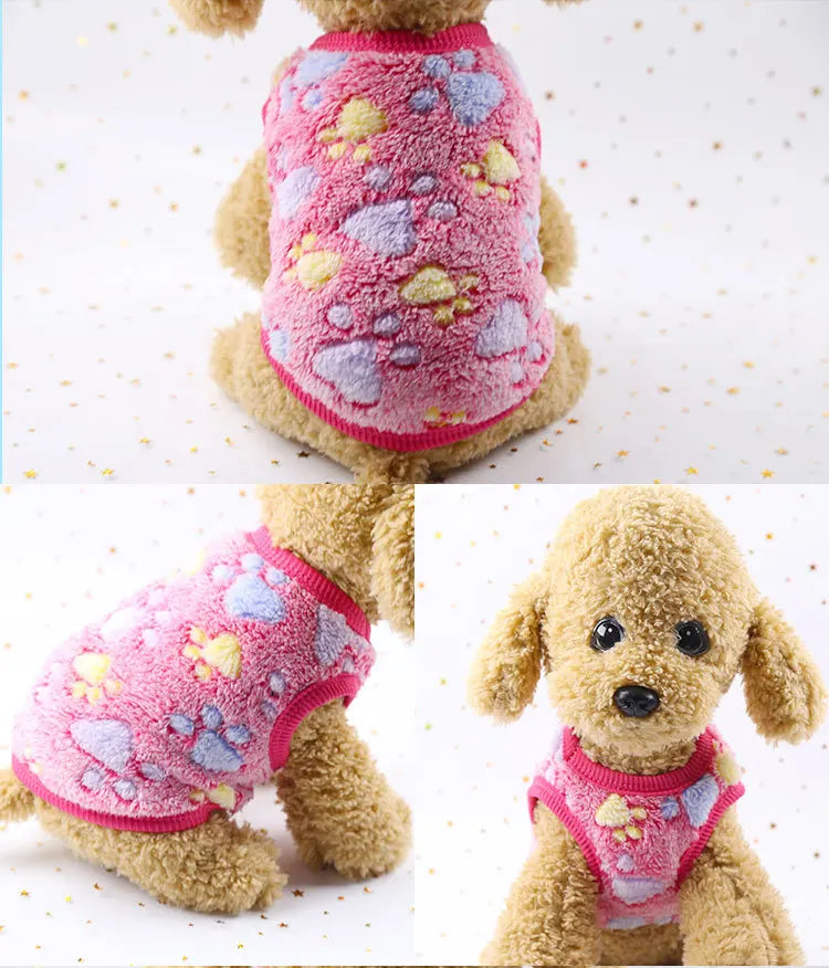 Cute Flannel Dog Winter Vest - Soft Puppy Puffer Jacket for Small Dogs & Cats