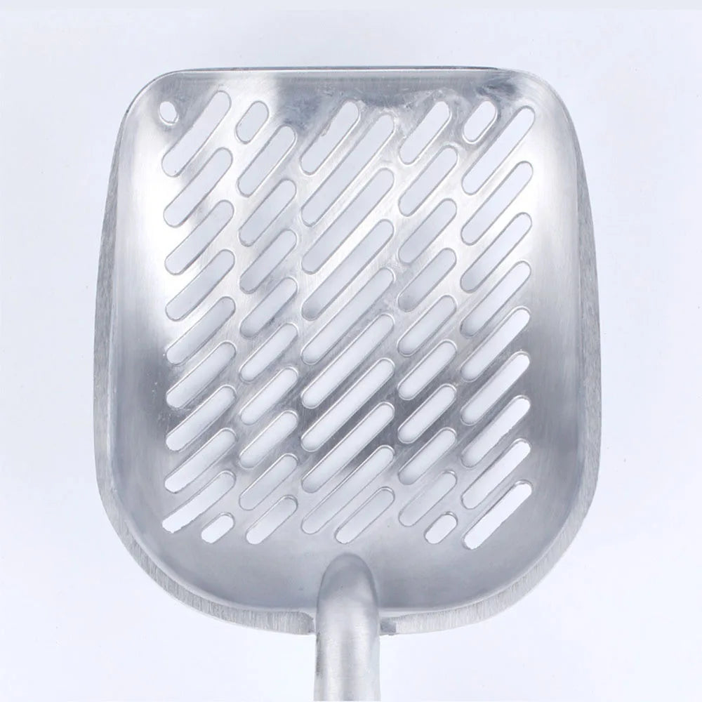 Heavy-Duty Metal Cat Litter Scoop – Deep Aluminum Litter Sifter with Ergonomic Handle