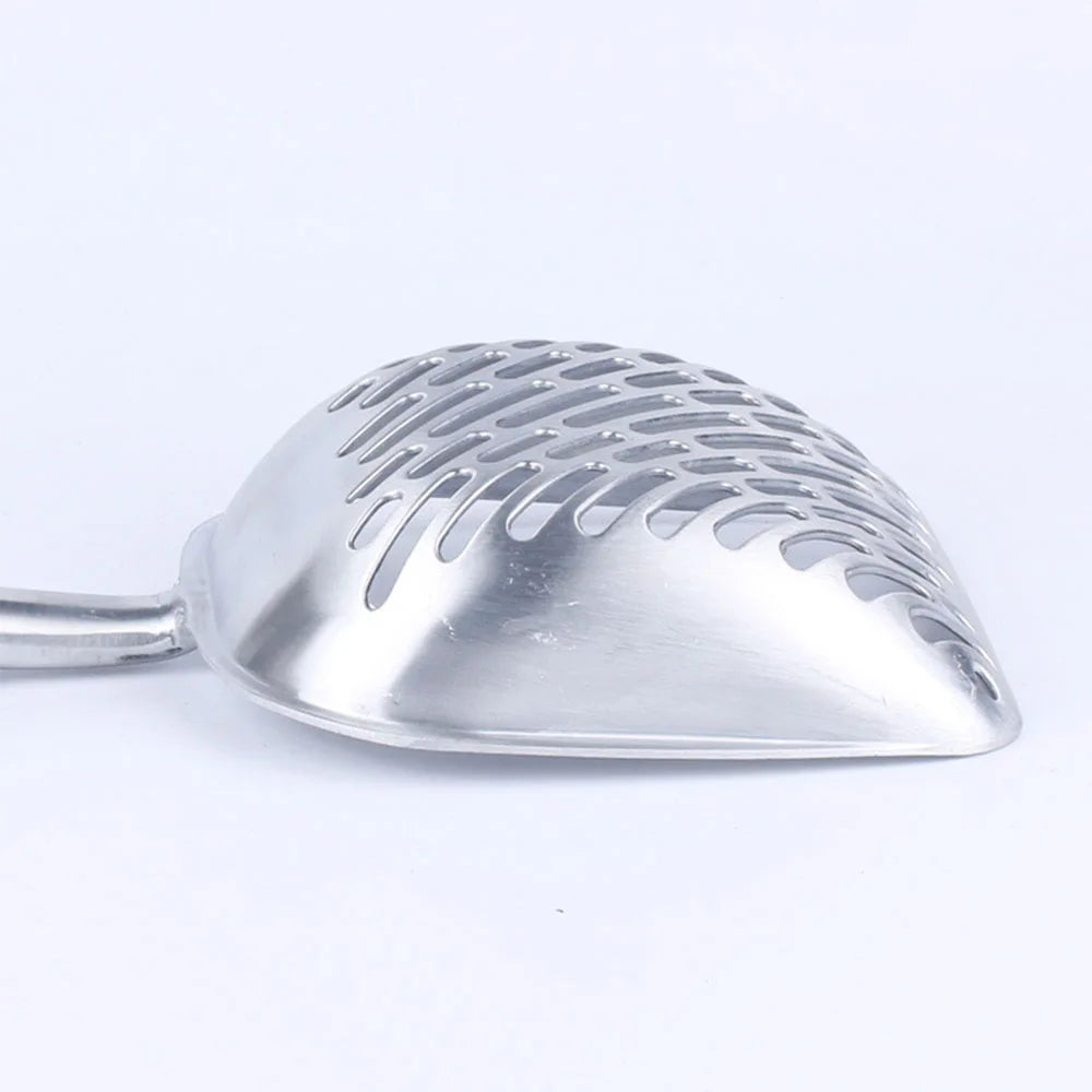 Heavy-Duty Metal Cat Litter Scoop – Deep Aluminum Litter Sifter with Ergonomic Handle