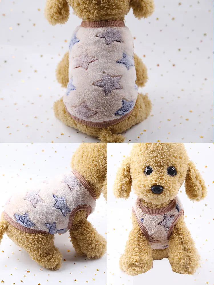 Cute Flannel Dog Winter Vest - Soft Puppy Puffer Jacket for Small Dogs & Cats