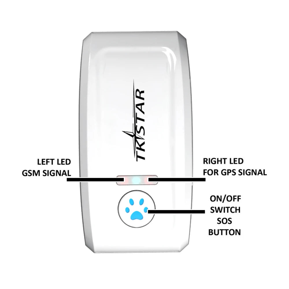 TK909 2G GSM GPS Pet Tracker – Waterproof IP67 Dog & Cat GPS Locator with Free App