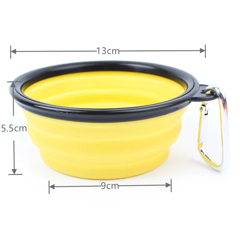 Folding Portable Dog Bowl - Lightweight Silicone Travel Feeder