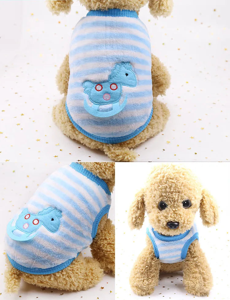 Cute Flannel Dog Winter Vest - Soft Puppy Puffer Jacket for Small Dogs & Cats