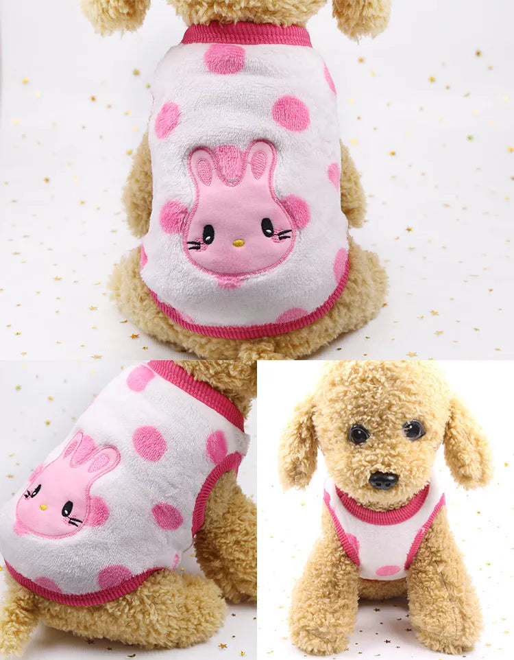 Cute Flannel Dog Winter Vest - Soft Puppy Puffer Jacket for Small Dogs & Cats