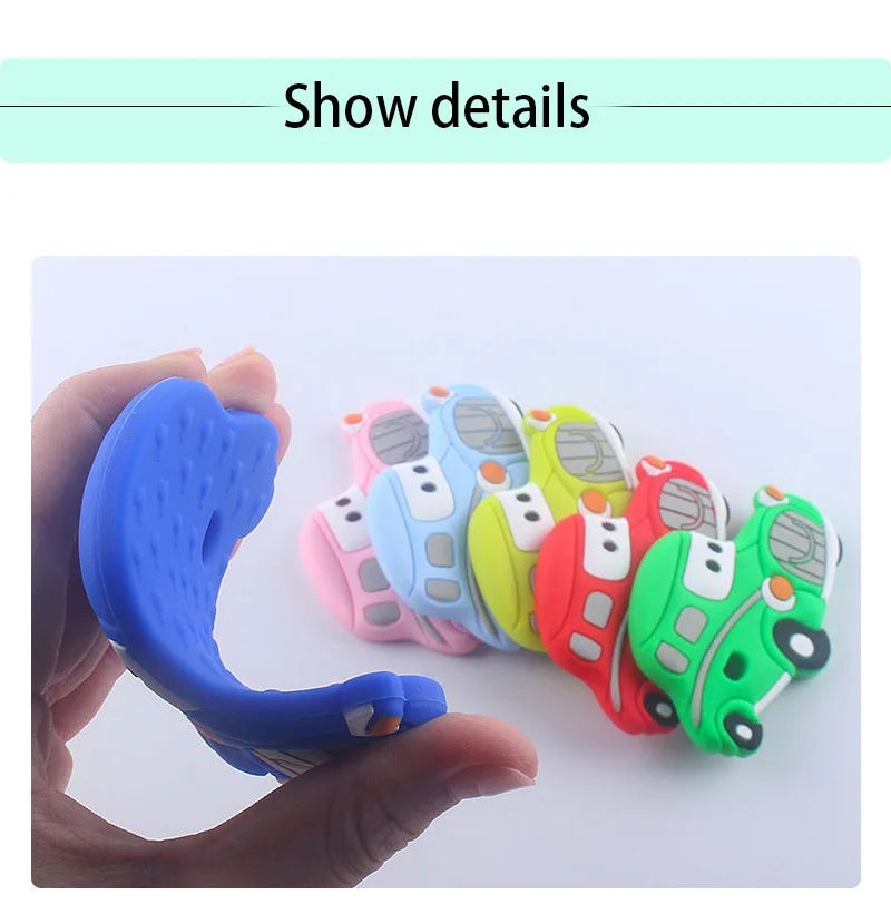BPA Free 1pc Car Shaped Silicone Baby Teether Rodent Baby Teething Toys Chewable Products Nursing Gift For Baby Boy - PULSE MART